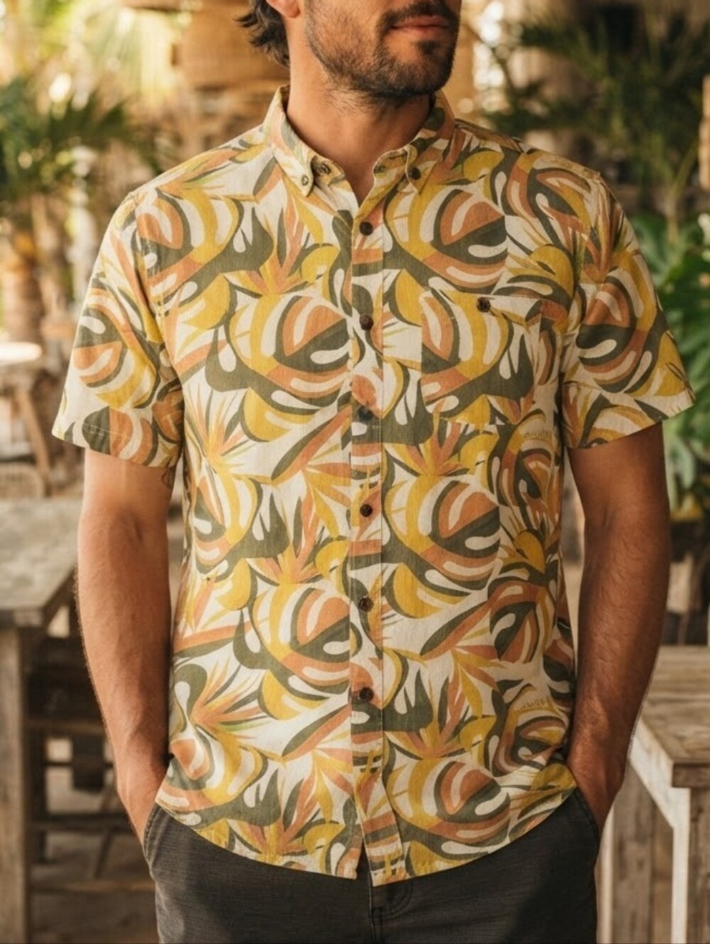 Howler Bros Mansfield Short Sleeve Men’s Large Button Down Shirt